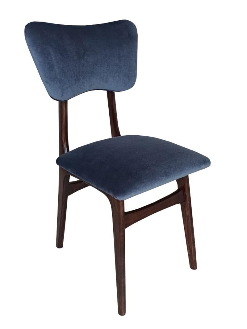 Mid-Century Butterfly Chair in navy grey fabric and walnut wood, Europe, 1960.