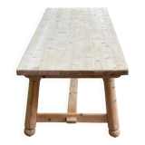 Georges Robert 1960 farmhouse table renovated in raw solid wood 200cm