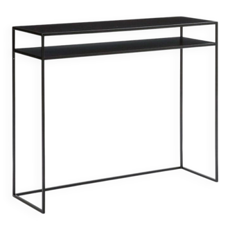 Black steel console with epoxy finish