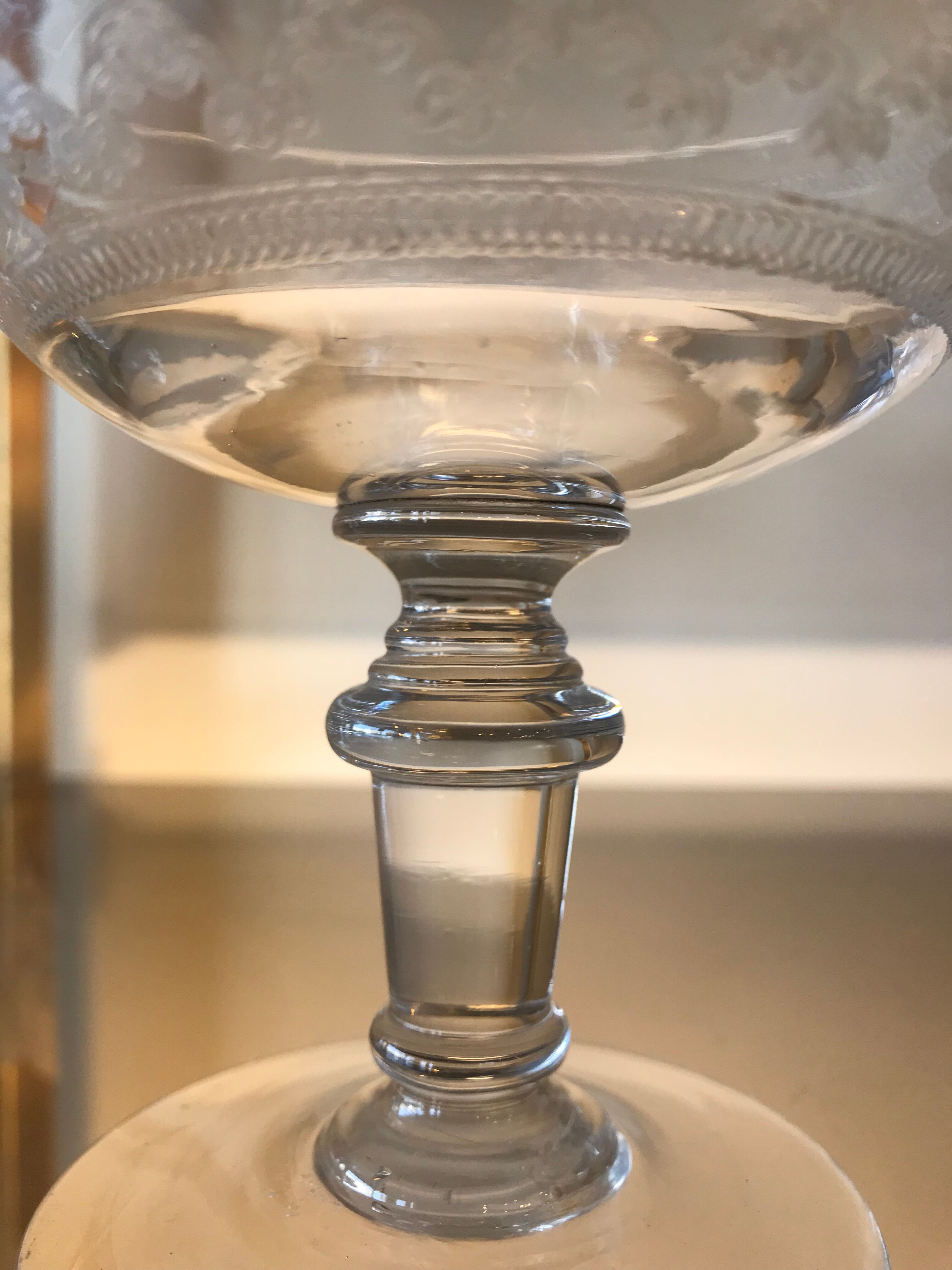 4 old glass champagne cups