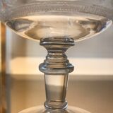 4 old glass champagne cups