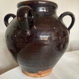 Produit BHV Jarre XXL de terre vernissée marron début 20e