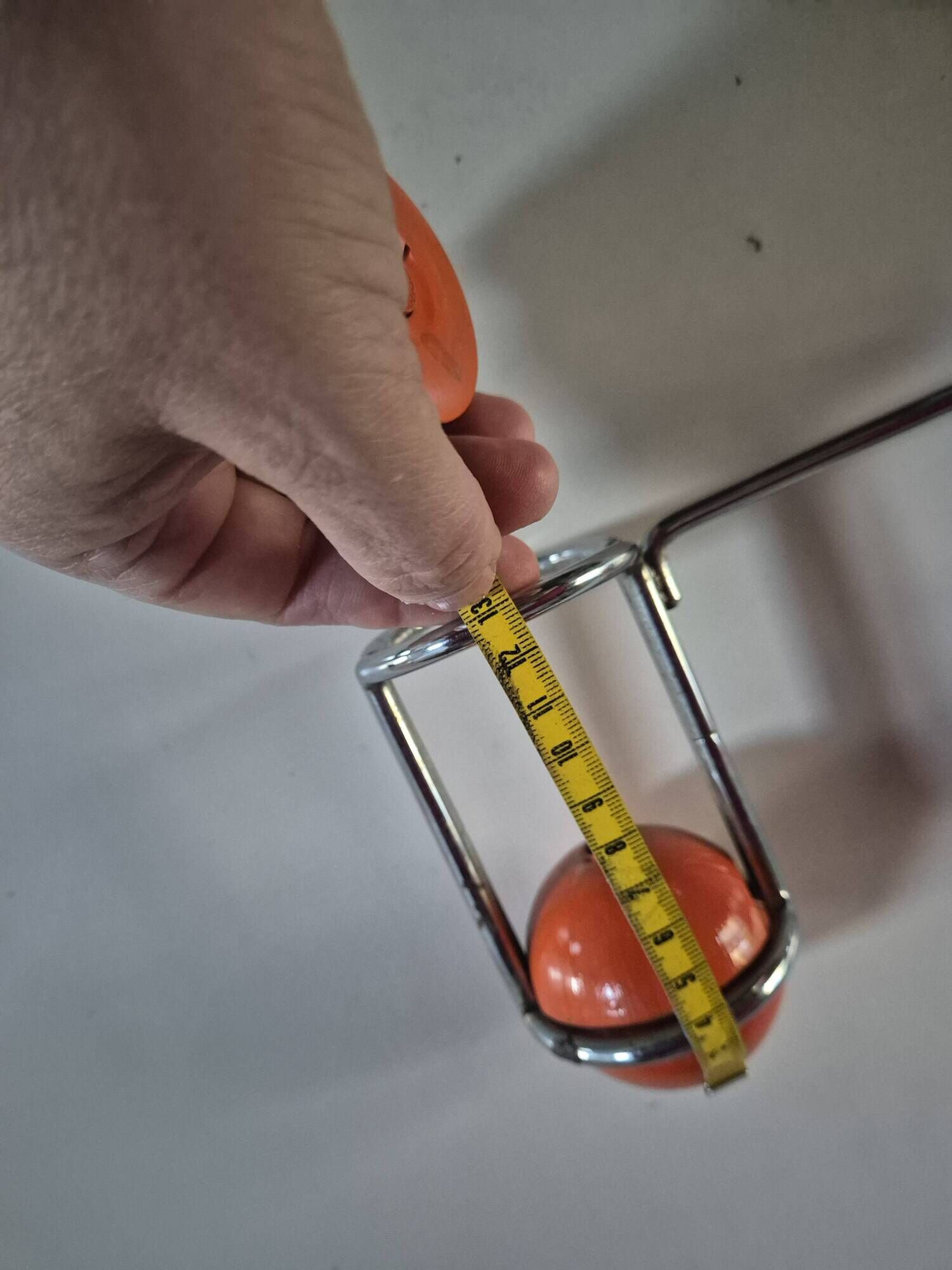 vintage metal coat rack with orange ball 1970s