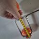 vintage metal coat rack with orange ball 1970s