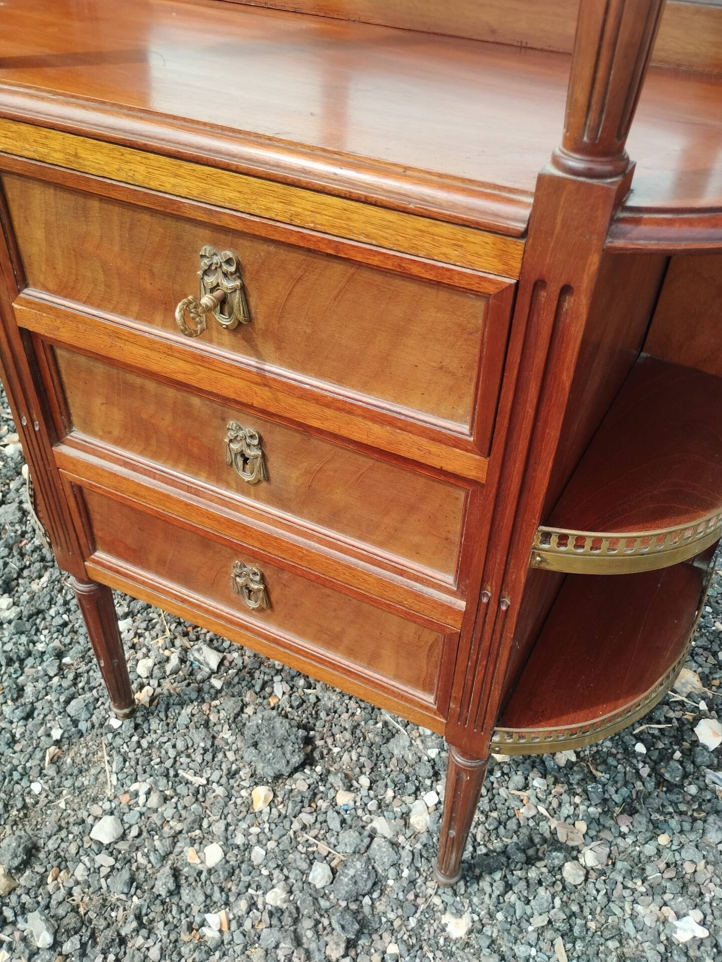 Antique Louis XVI style commode with marble top.