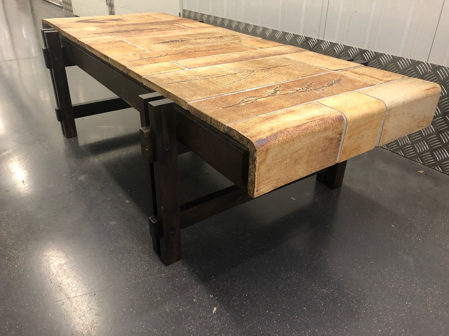 Japanese-style ceramic coffee table by Roger Capron circa 1960