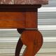 Console époque Restauration, style  Charles X en noyer avec marbre griotte