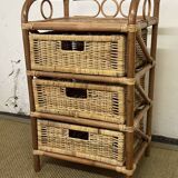 Commode en rotin vintage