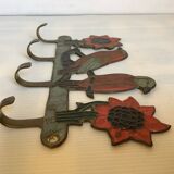 Brass bird and flower coat rack