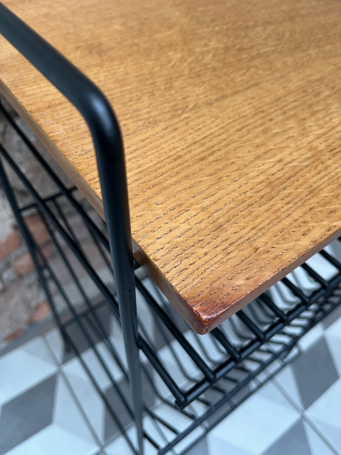 1960s side table with magazine holder