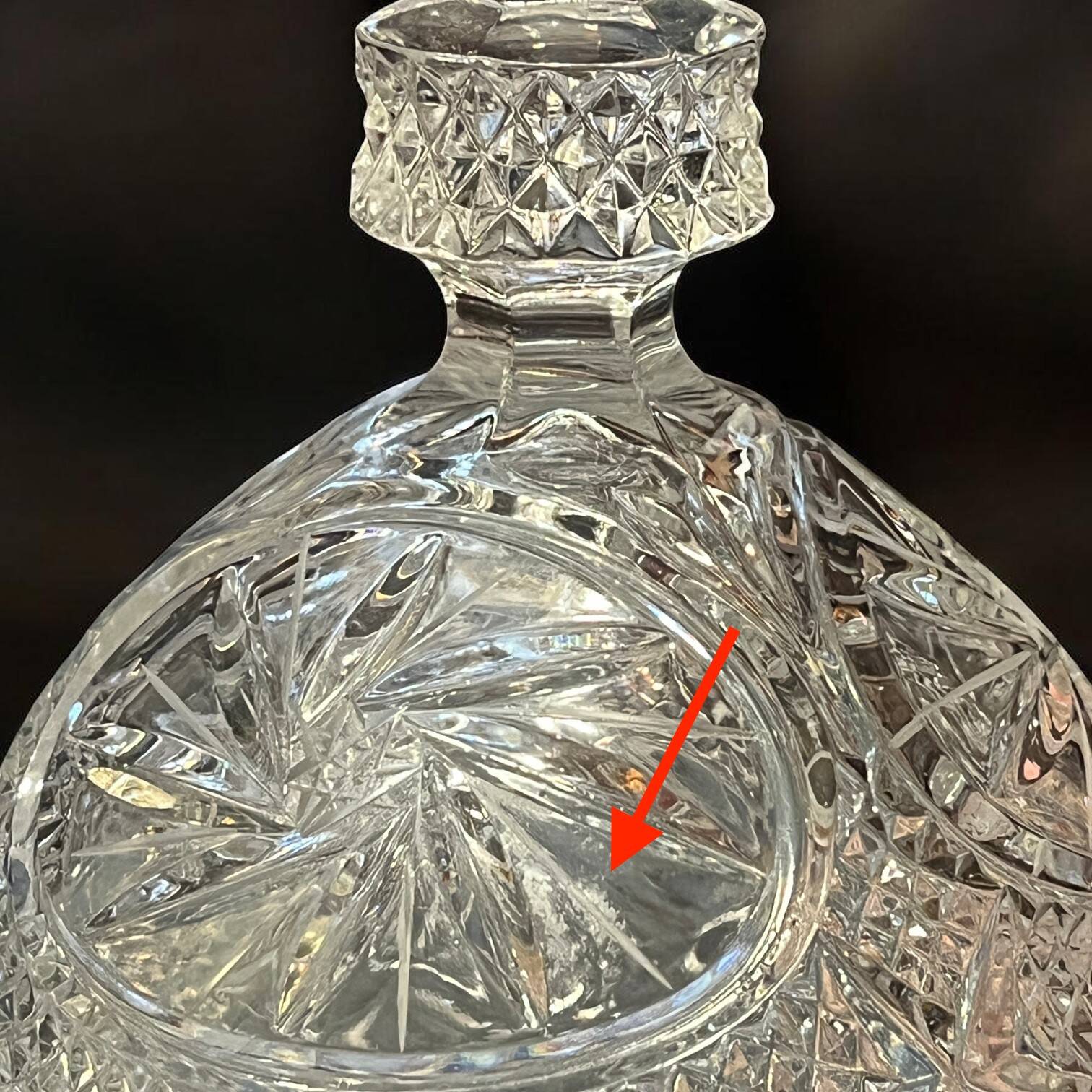 cut crystal sugar bowl with lid Pinwheel pattern crystal sweet jar