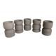 Five matte gray candle holders