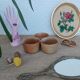 Three ramekins in glazed sandstone - vintage