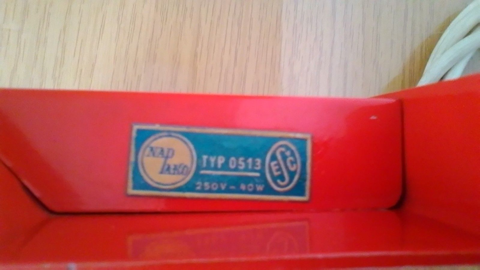 By Josef Hurka for Napako 1960 red desk lamp