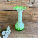 Green blown glass vase