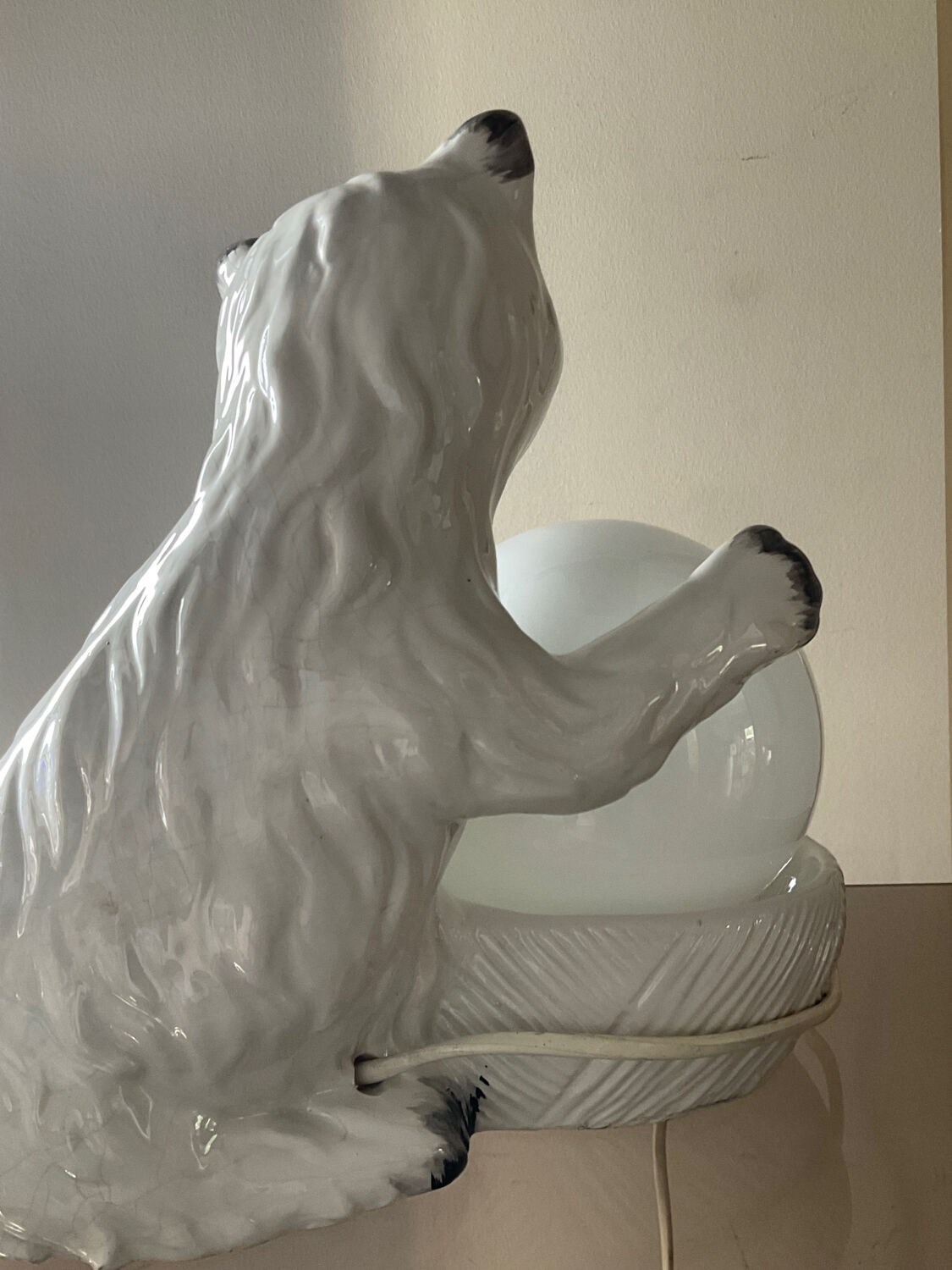 Vintage ceramic cat lamp from the 70s