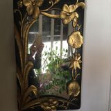 Wooden mirror Bohemian style years 70/80 35x60cm