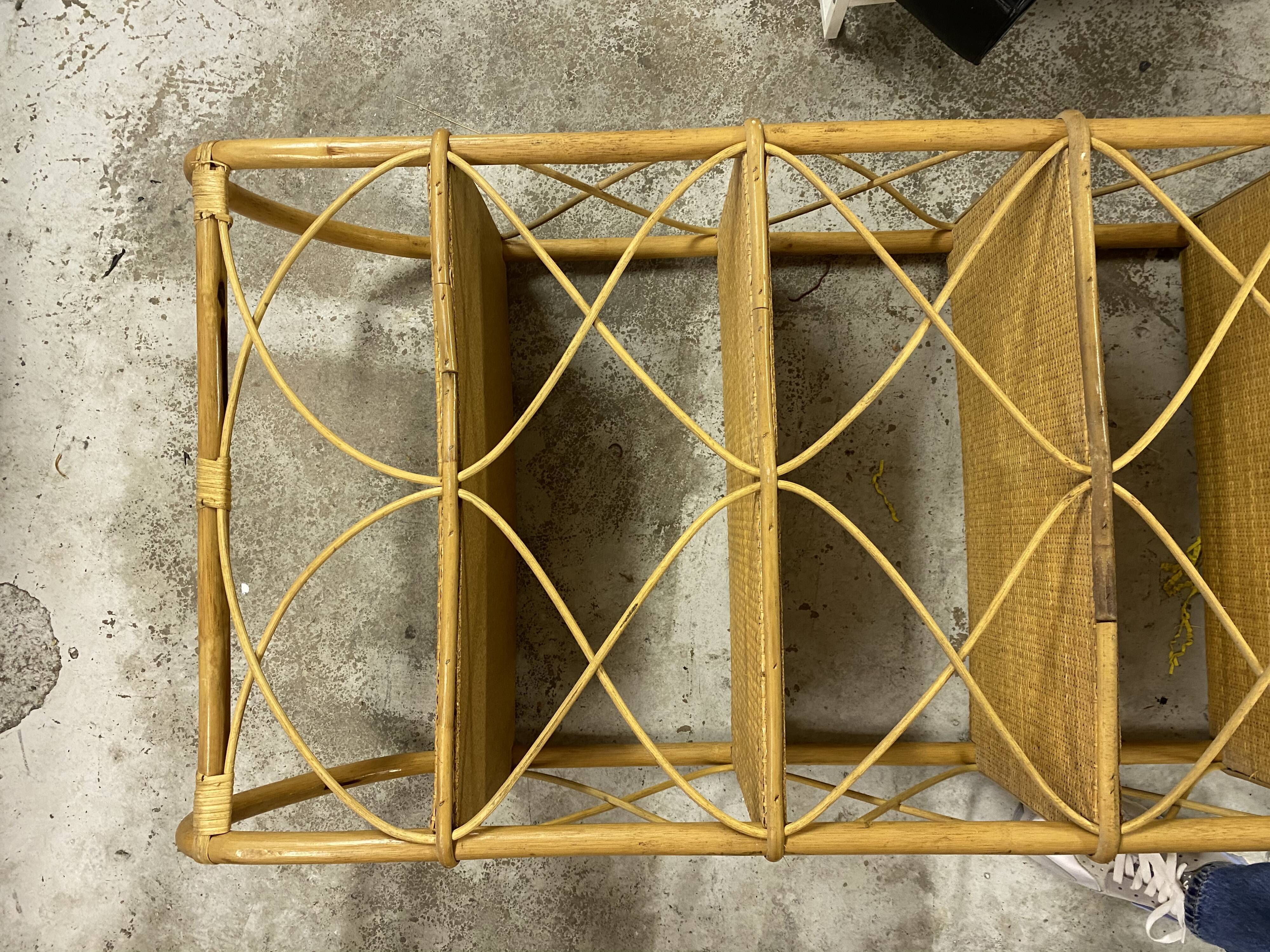 Rattan bookcase shelf