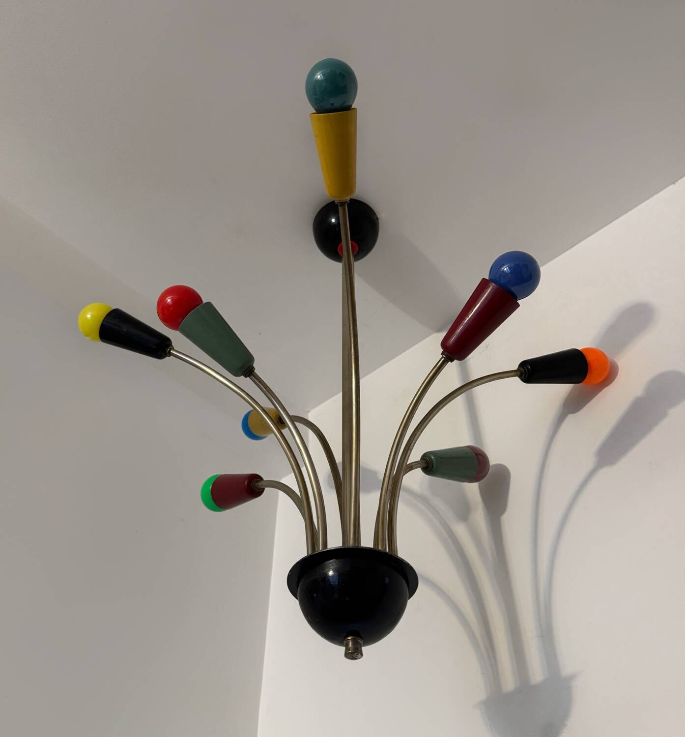 Multicoloured Sputnik chandelier from the 1960s.