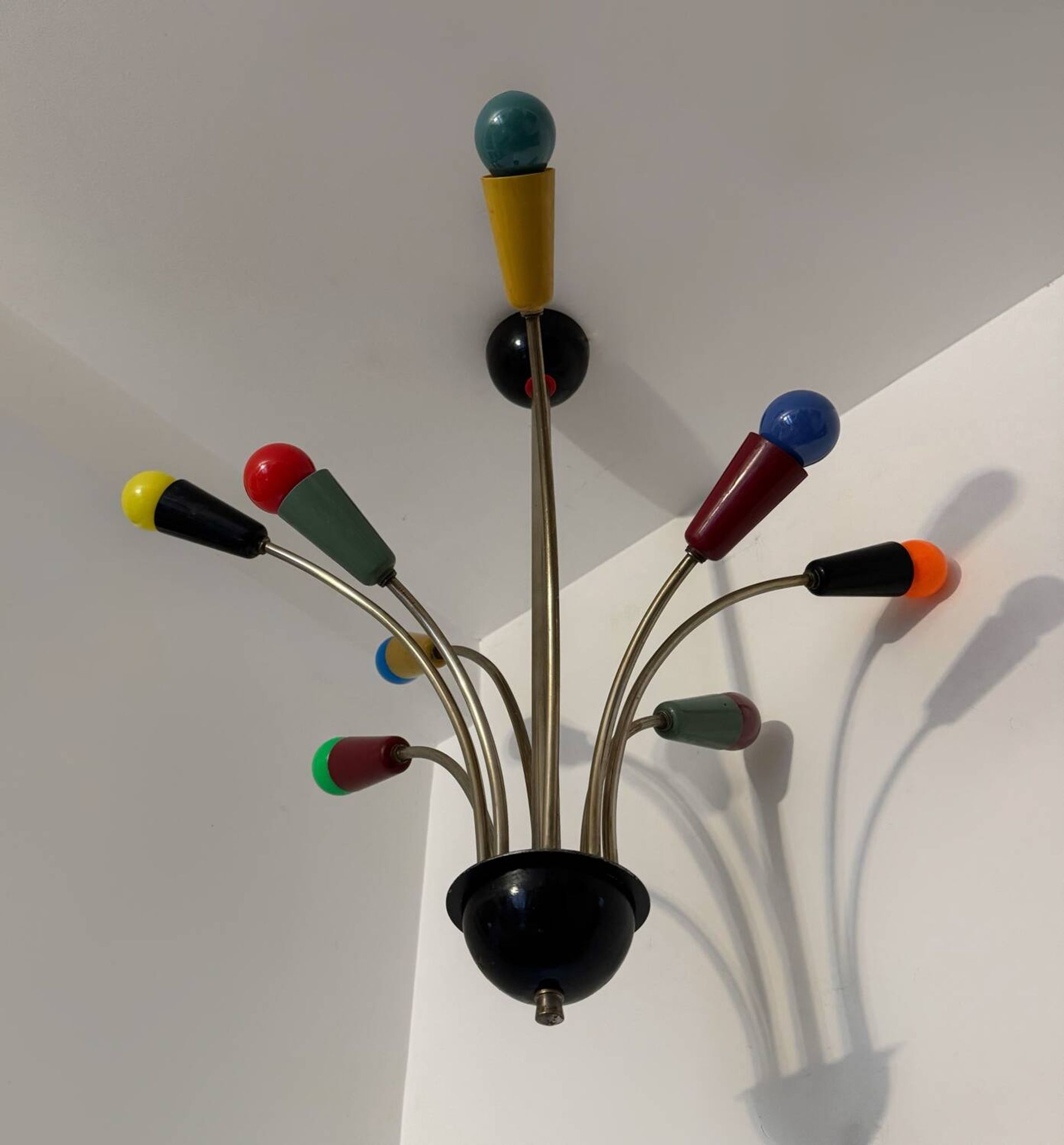 Multicoloured Sputnik chandelier from the 1960s.