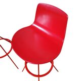 Paire tabourets de bar rouge / Vintage Design Lottus Enea