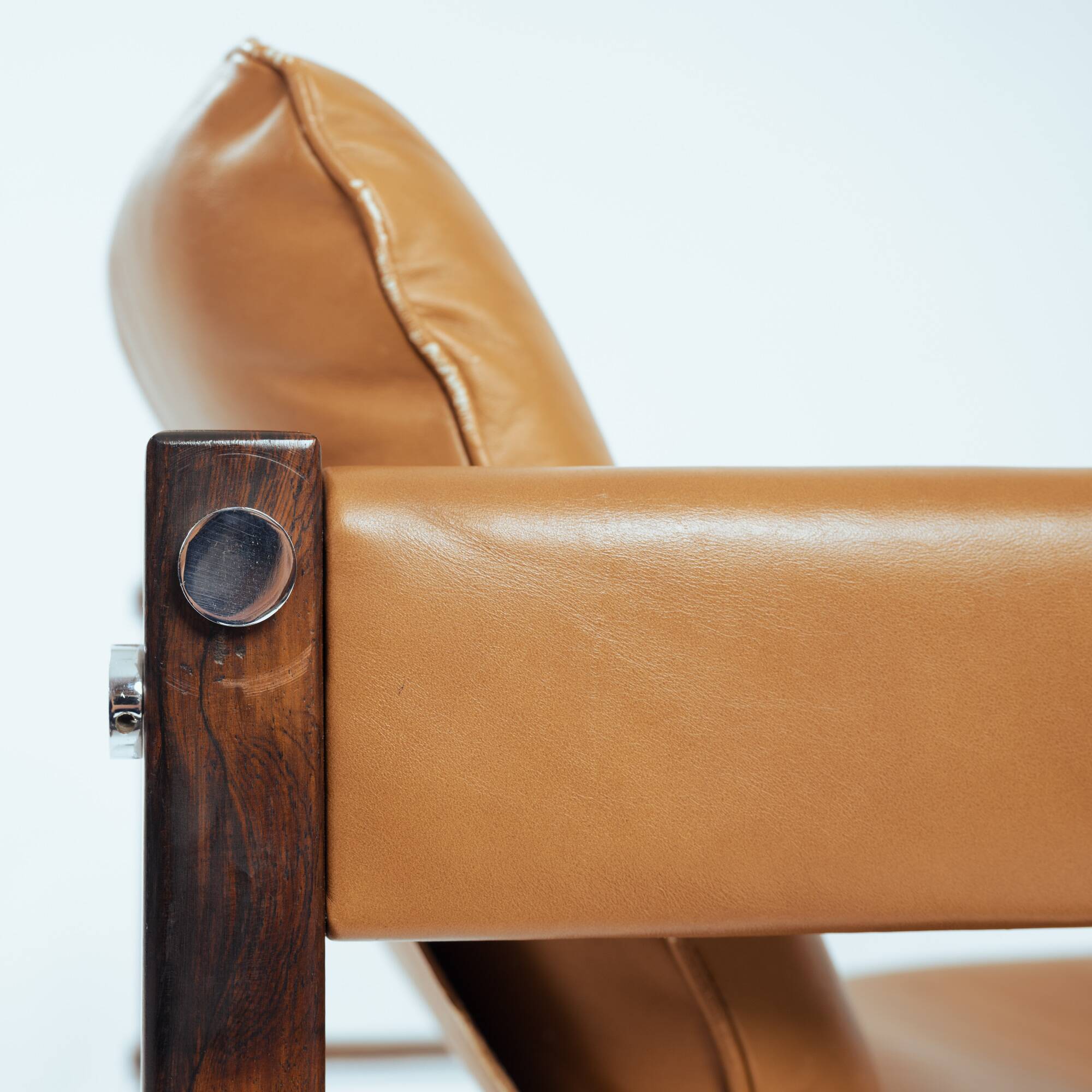 Armchair in Jacaranda Wood and Leather by Celina Decorações, Brazil, 1950s