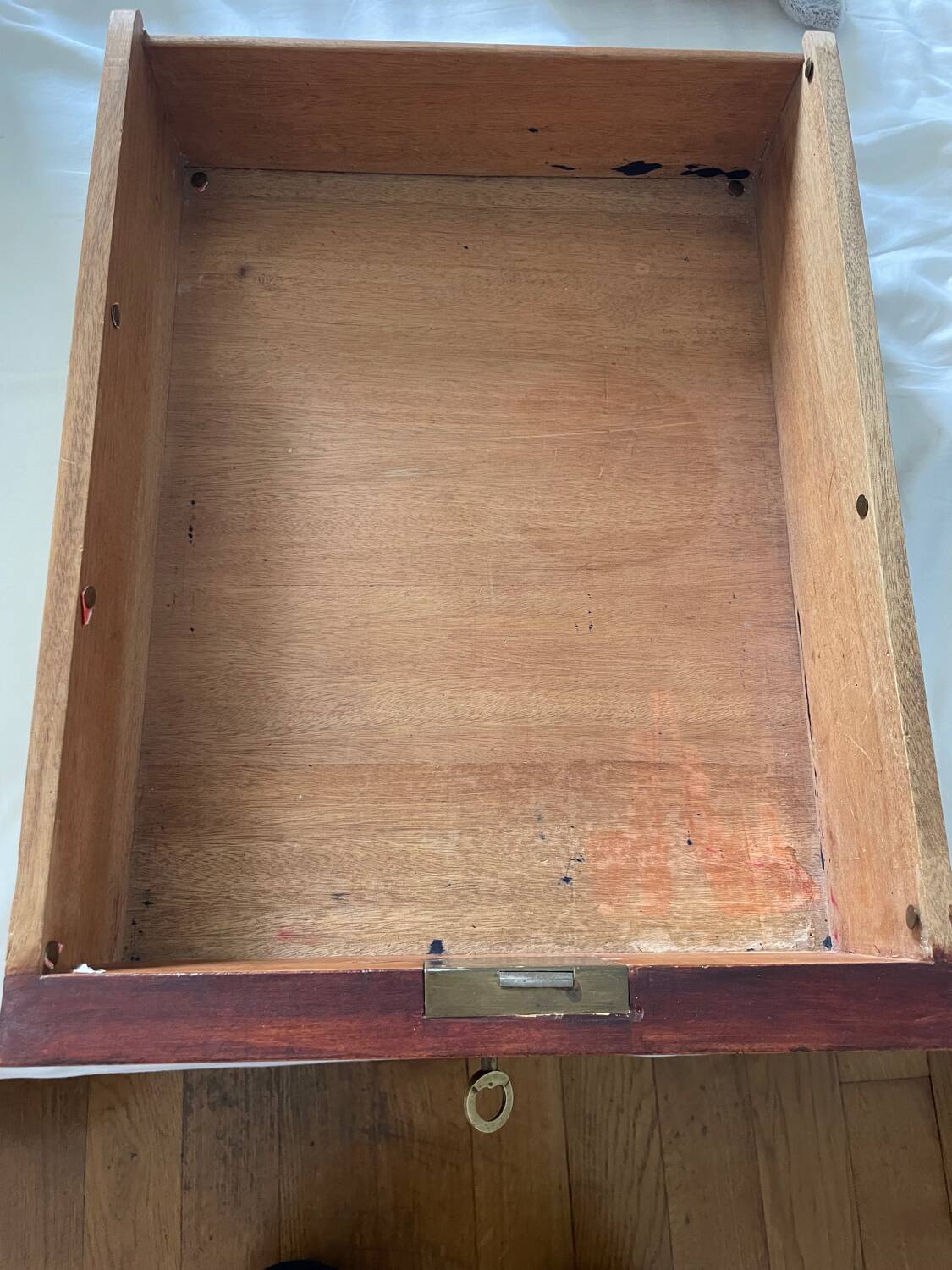 Antique wooden order with black marble top