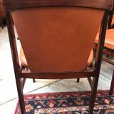 6 Dyrlund rosewood leather chairs
