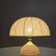 Large midcentury pencil reed rattan bamboo mushroom table lamp, 1970s