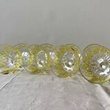 Set of 12 glasses - VMC Reims Arlequin champagne glasses - yellow decor