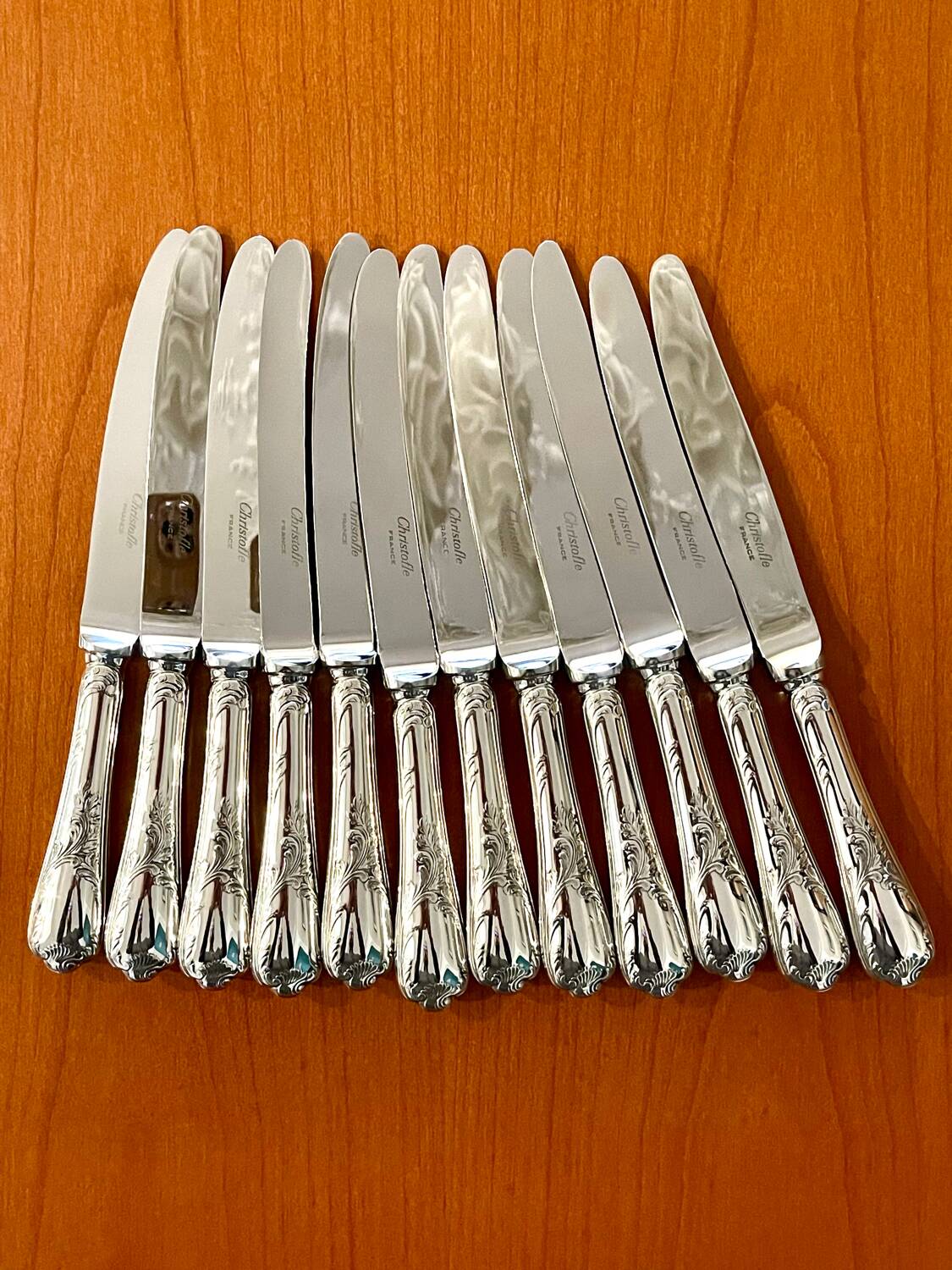 Christofle marly 12 marly knives 19.5 cm superb condition