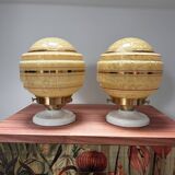 Pair of Art Deco globe wall lights