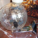 Glass and chrome wall light