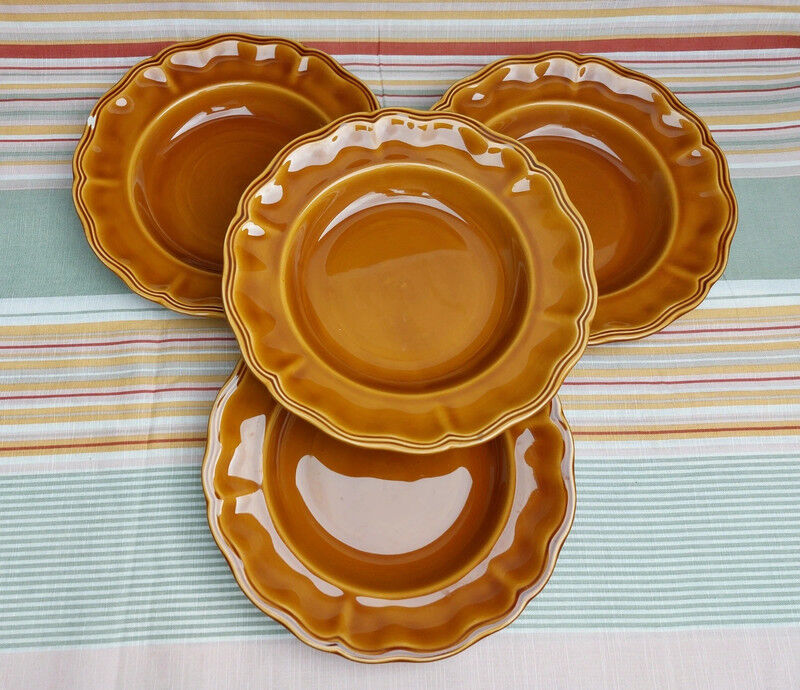 4 flat plates Lunéville Louis XV Honey