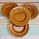 4 flat plates Lunéville Louis XV Honey