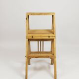 Folding metamorphic library ladder, Arts & Crafts, Vienna, 1900s
