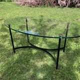 Glass and metal coffee table from the 50s and 60s