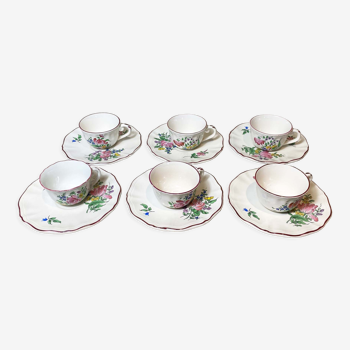 Coffee service, Luneville France. 6 cups 6 under cups