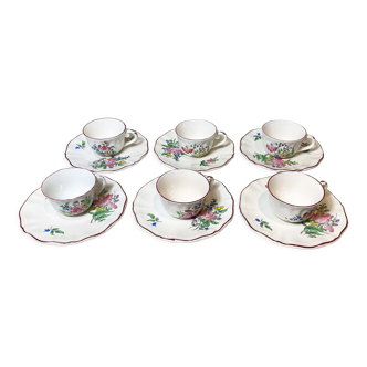 Coffee service, Luneville France. 6 cups 6 under cups