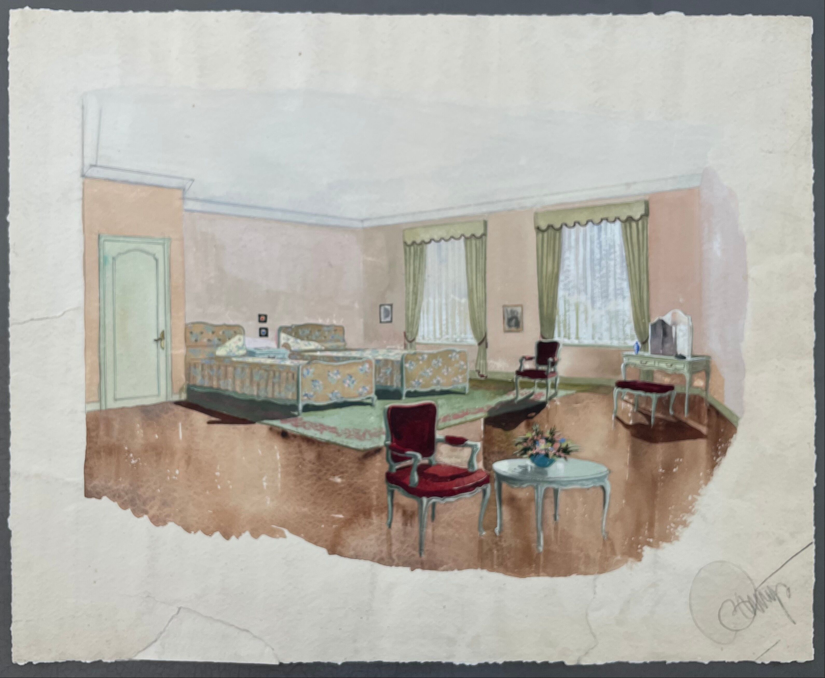 Painting decorative art interior architecture 30-50s