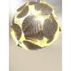 Contemporary gold-leaf and white leaves sphere suspension pendant