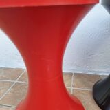Pair of vintage stools, black and red by Henry Massonnet for Stamp, France