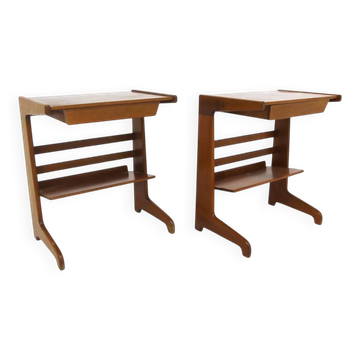 Set de 2 tables de chevet scandinave, David Rosen, NK, Suède, 1960