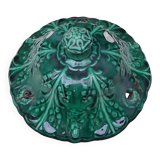 Hanging planter in green earthenware