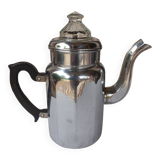 Silver metal coffee maker with glass cap