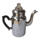 Silver metal coffee maker with glass cap