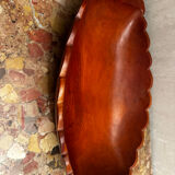 Vintage Red Carved Wooden Bowl / Pocket Dish - 41 / 25 / H 8 cm