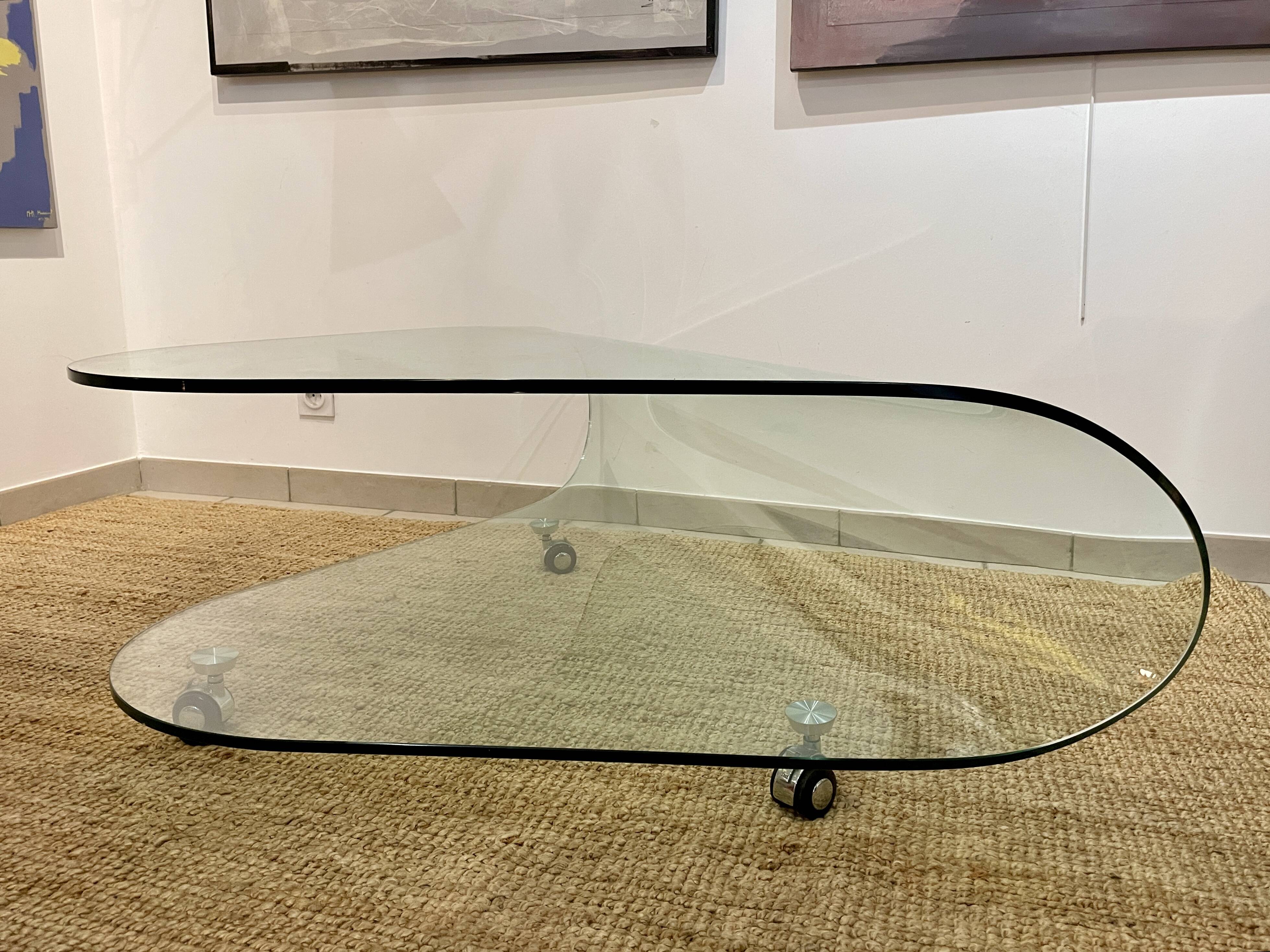 Designer glass coffee table