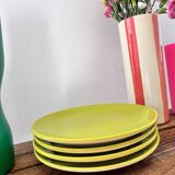 Set of 4 bright green dessert plates