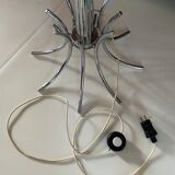Vintage chrome and teak floor lamp 60s-70s